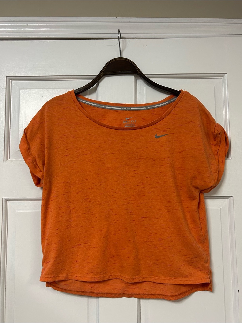 Nike Women's Orange Short Sleeve Dri-FIT Tee